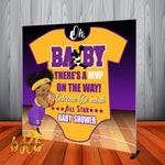 Lakers theme girl Basketball Baby Shower Backdrop - Designed, Printed & Shipped!