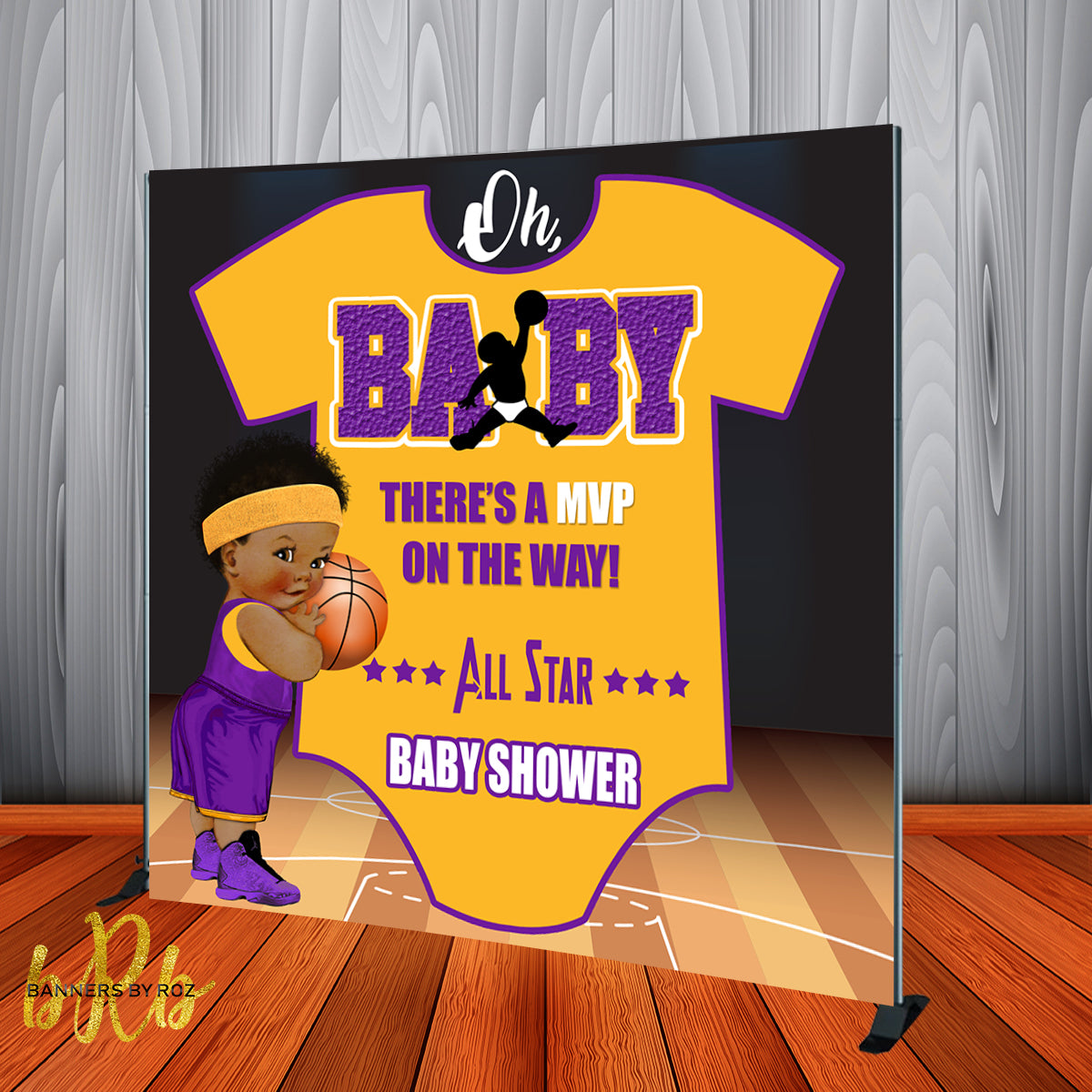 Lakers baby sales shower theme