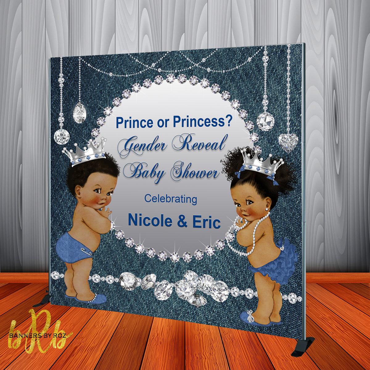 Prince and Princess Twins Baby Shower Invitation