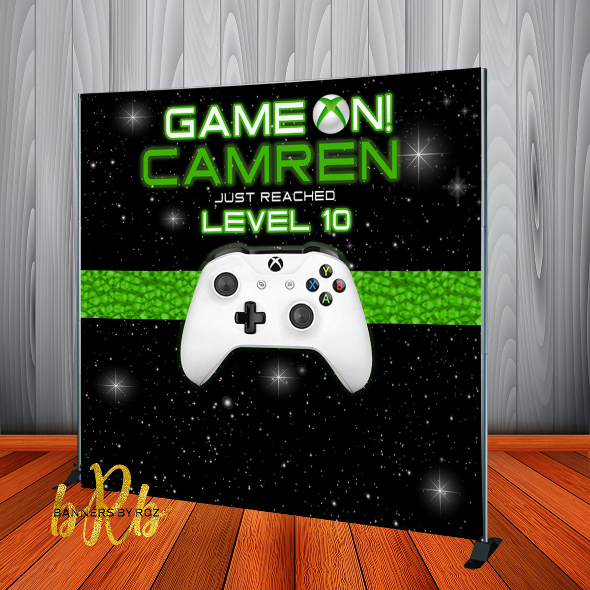 Game On Fornite & Roblox XBox theme Birthday Backdrop Personalized