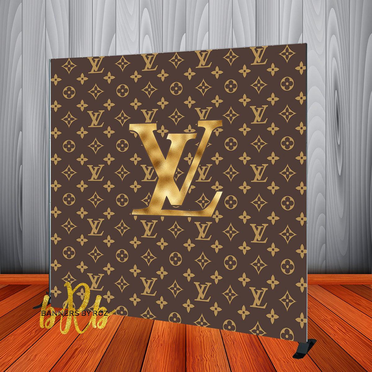 Louis V inspired Pink and Gold inspired Backdrop - Step & Repeat -  Designed, Printed & Shipped!