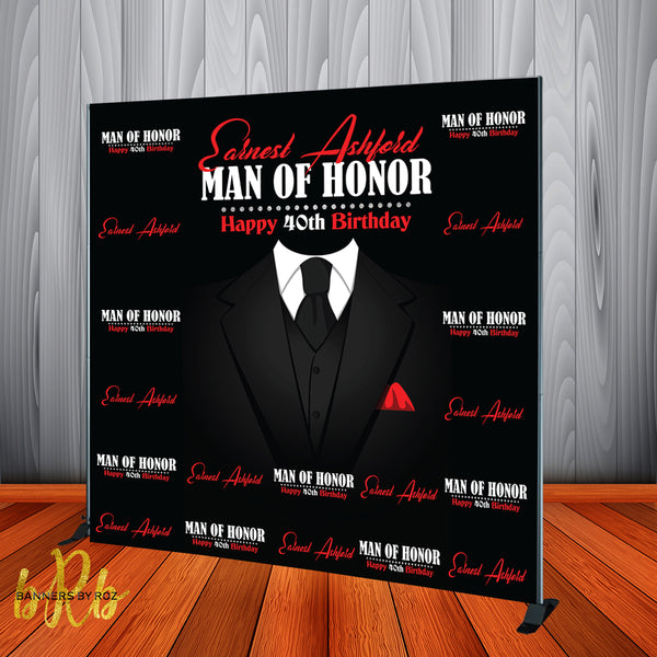 Man of Honor Backdrop - Step & Repeat - Designed, Printed & Shipped!