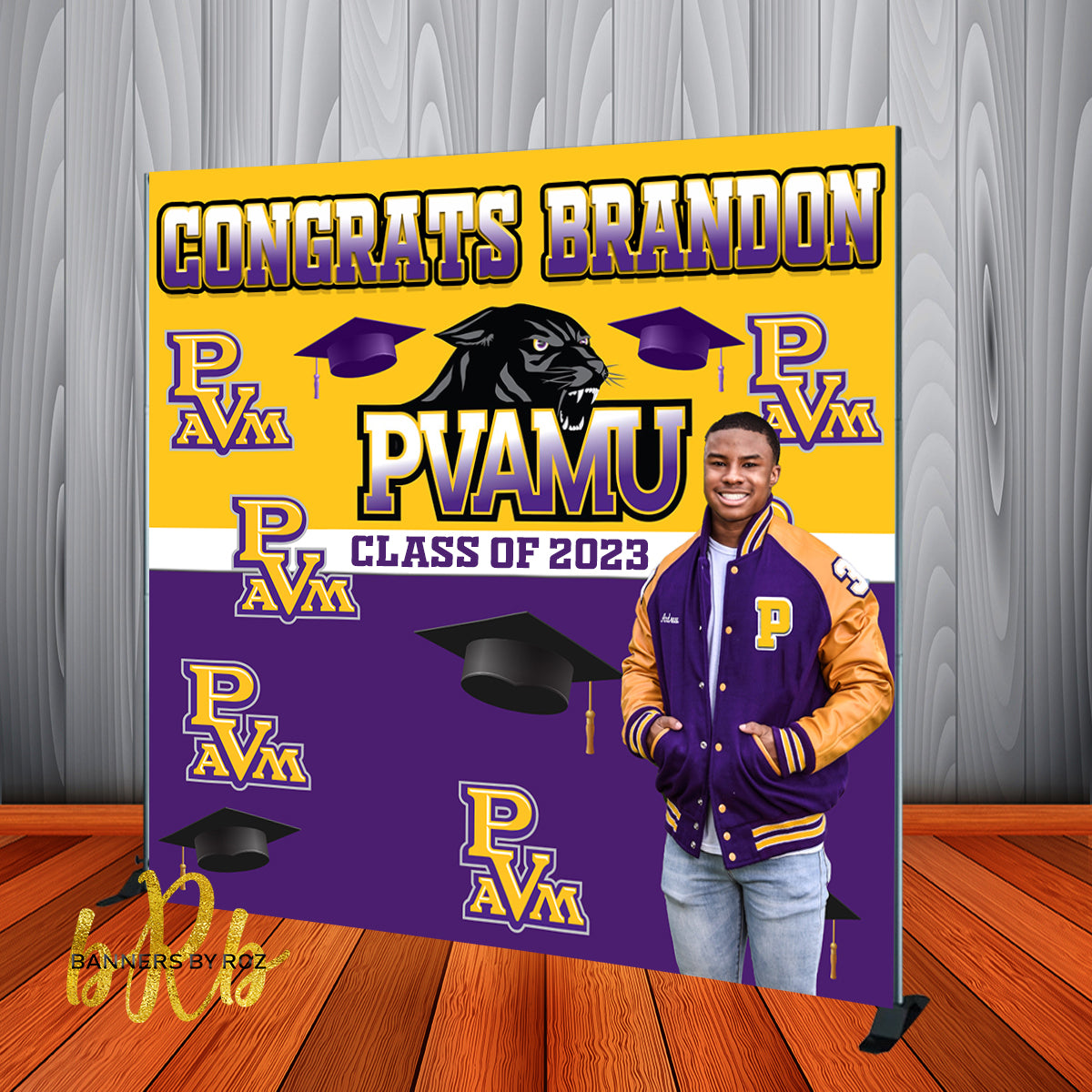 PVAMU Photo Graduation Backdrop Personalized Step & Repeat Printed