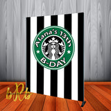 Starbucks theme Backdrop for Birthday or Coffee Event - Designed, Printed & Shipped!