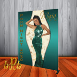 Prom Photo Backdrop - Curves Green Personalized - Step & Repeat - Designed, Printed & Shipped!