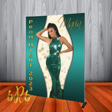 Prom Photo Backdrop - Curves Green Personalized - Step & Repeat - Designed, Printed & Shipped!