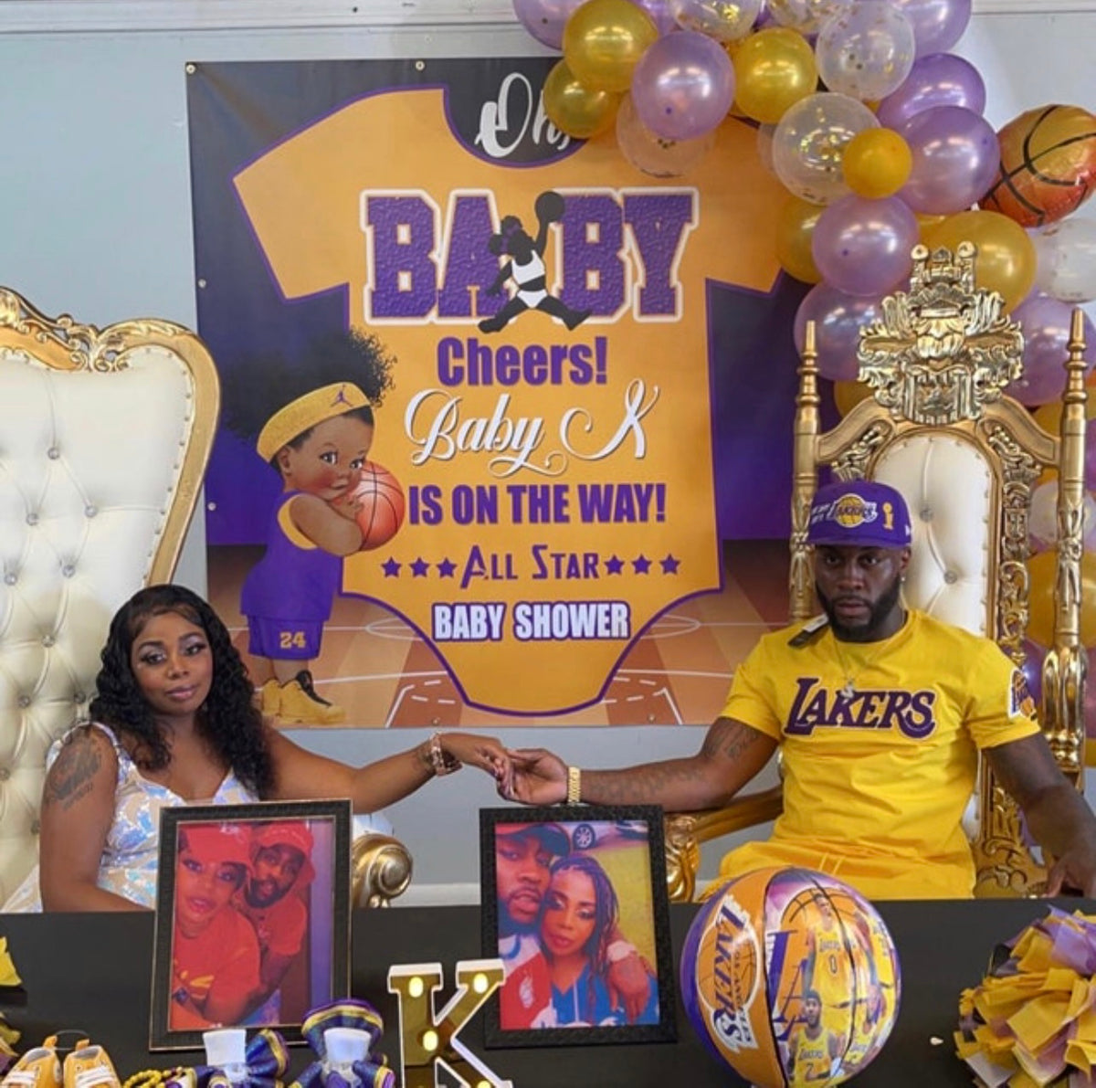 backdrop lakers themed birthday party