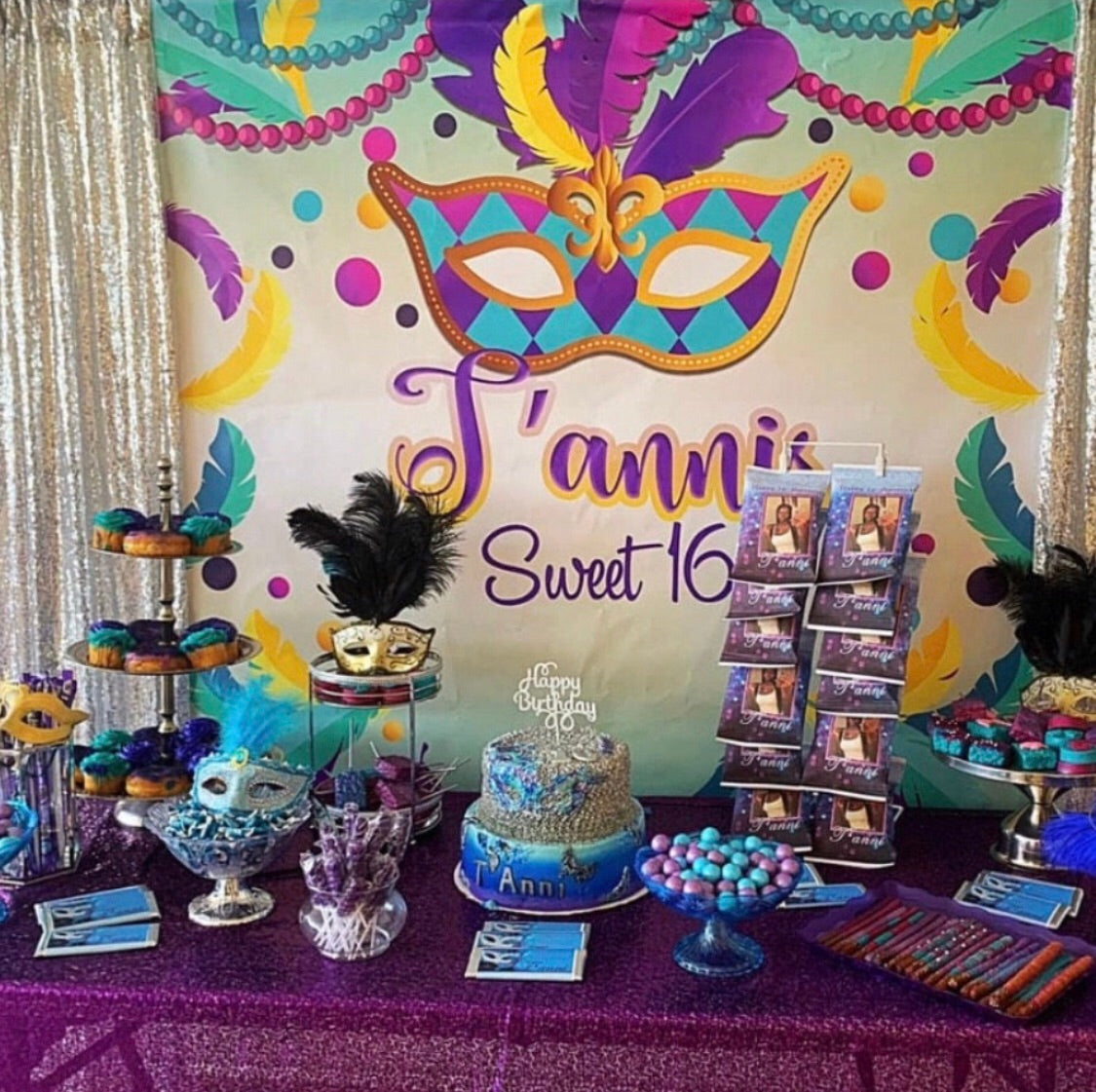 Mardi Gras Sweet 16 Decorations