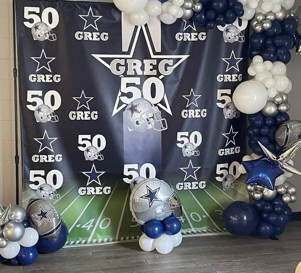 Dallas Cowboys Birthday Banner Personalized Party Backdrop Decoration