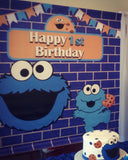 Cookie Monster Birthday Party  Backdrop Personalized Step & Repeat - Designed, Printed & Shipped!