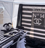 Chanel Inspired Backdrop Silver accent - Step & Repeat - Designed, Printed & Shipped!