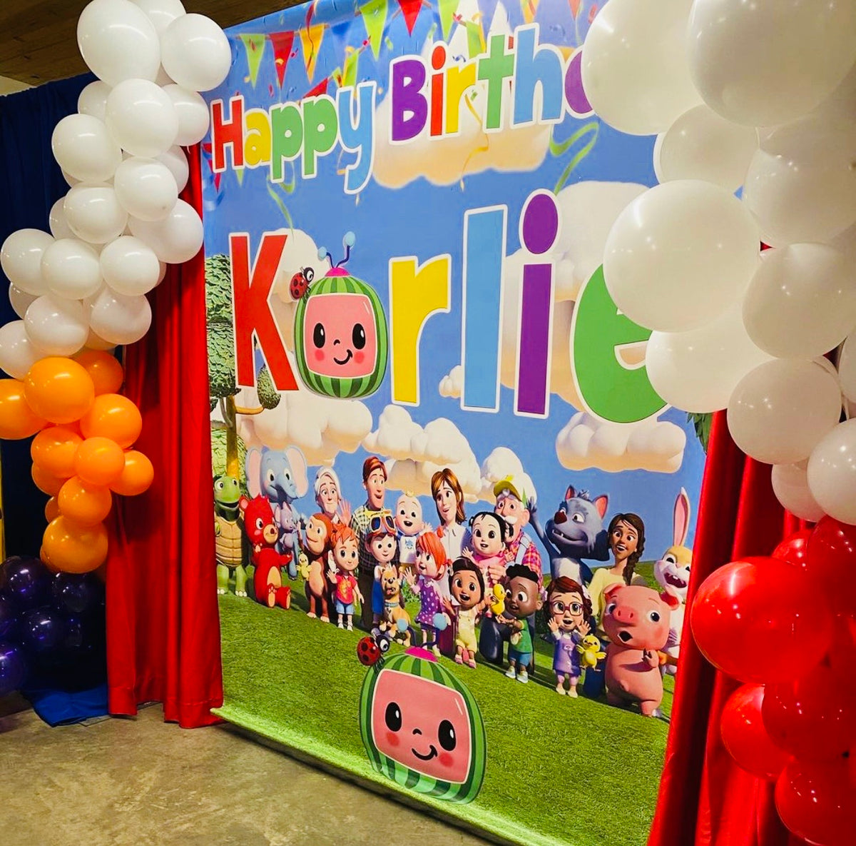 Digital COCOMELON Party Backdrop, Digital Baby Birthday Party