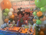 African American Bamm Bamm - Pebbles Flintstones Backdrop Personalized- Designed, Printed & Shipped