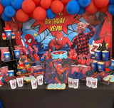 Spiderman Birthday Party Backdrop Personalized Step & Repeat - Designed, Printed & Shipped!