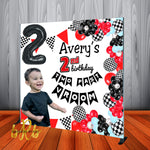 Two Fast Race Car theme birthday Backdrop Personalized Step & Repeat - Printed & Shipped!