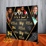 Graduation Photo Collage Backdrop Personalized - Step & Repeat - Up to 4 photos - Printed & Shipped!