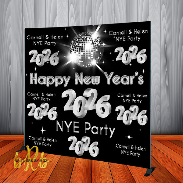 New Year's Eve Party 2026 Backdrop Personalized Step & Repeat - Designed, Printed & Shipped!