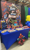 Avengers Super Heroes Birthday Backdrop Personalized Step & Repeat - Designed, Printed & Shipped!