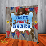 Cowboy Western Rodeo theme Backdrop Personalized - Designed, Printed & Shipped!