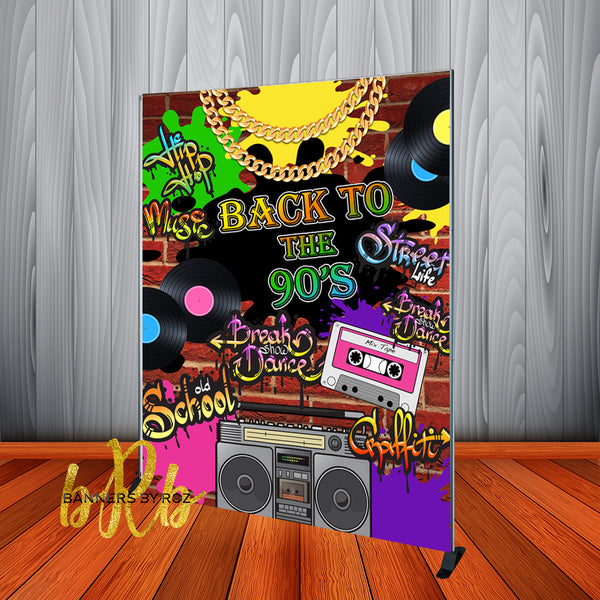 90's Graffiti Hip Hop Backdrop - Step & Repeat - Designed, Printed & Shipped!