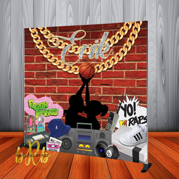 90's Theme Love & Basketball Hip Hop Backdrop - Designed, Printed & Shipped!