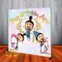 Despicable Me Agnes Pastel  Birthday Party  Backdrop Personalized, Printed & Shipped!