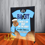 Baby Jordon Baby Shower Blue Backdrop Personalized Step & Repeat - Designed, Printed & Shipped!