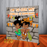 African American Bamm Bamm - Pebbles Flintstones Backdrop Personalized- Designed, Printed & Shipped