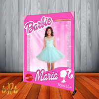 Barbie Doll Box Photo Backdrop Personalized Step & Repeat - Designed, Printed & Shipped!