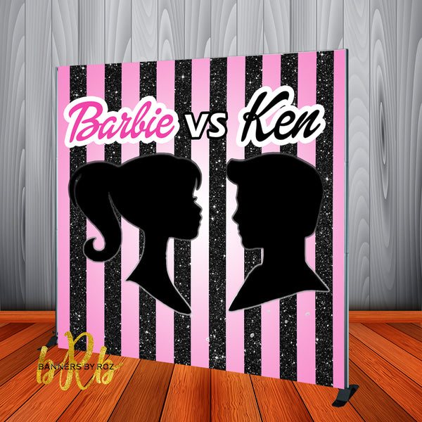 Barbie vs Ken Gender Reveal Backdrop Personalized Step & Repeat - Designed, Printed & Shipped!