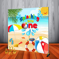 Beach Theme Party Birthday Backdrop Personalized - Designed, Printed & Shipped!