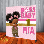 Boss Baby Pink Gucci Backdrop Africa American Personalized Printed & Shipped!