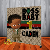 Boss Baby Gucci Boy Backdrop Africa American Personalized Printed & Shipped!