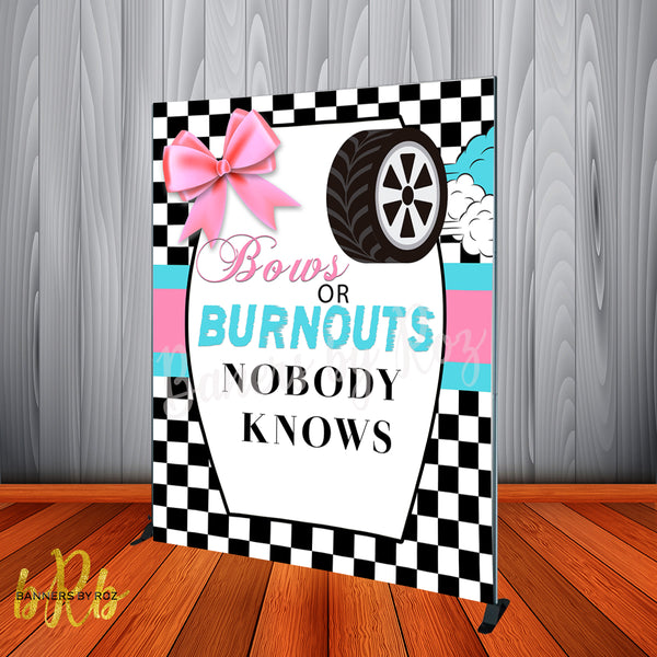Bows or Burnouts Backdrop Personalized Step & Repeat - Designed, Printed & Shipped!