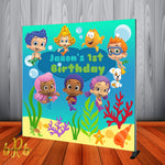 Bubble Guppies Birthday Party Backdrop Personalized Step & Repeat - Designed, Printed & Shipped!
