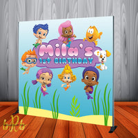 Bubble Guppies Pink Birthday Party Backdrop Personalized Printed & Shipped!