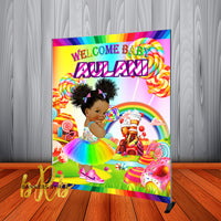 Candy Land Baby Backdrop Personalized Step & Repeat - Designed, Printed & Shipped!