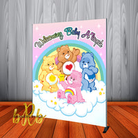 Care Bears Pink Backdrop Personalized for Birthdays or Baby Shower - Designed, Printed & Shipped!