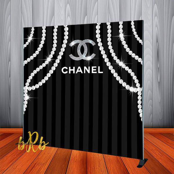 Chanel Pearls  Backdrop - Step & Repeat - Designed, Printed & Shipped!