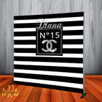 Chanel Inspired Backdrop Silver accent - Step & Repeat - Designed, Printed & Shipped!