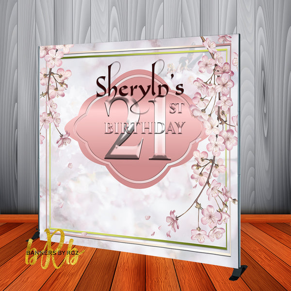 Japanese Cherry Blossom Backdrop - Step & Repeat - Designed, Printed & Shipped!