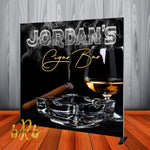 Cigar Bar - Whiskey Backdrop - Personalized - Step & Repeat - Designed, Printed & Shipped!