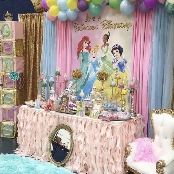 Disney Princess Party Backdrop Personalized Step & Repeat - Designed, Printed & Shipped!