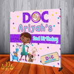 Doc McStuffins Party Backdrop Personalized Step & Repeat - Designed, Printed & Shipped!