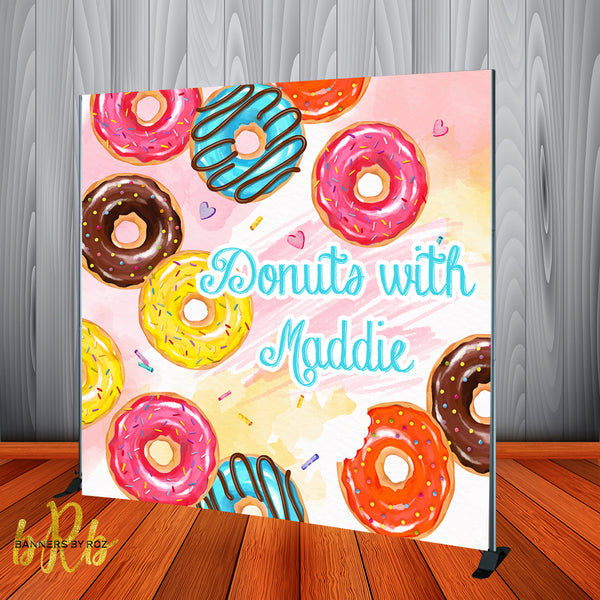 Donuts Theme Backdrop Personalized Step & Repeat - Designed, Printed & Shipped!