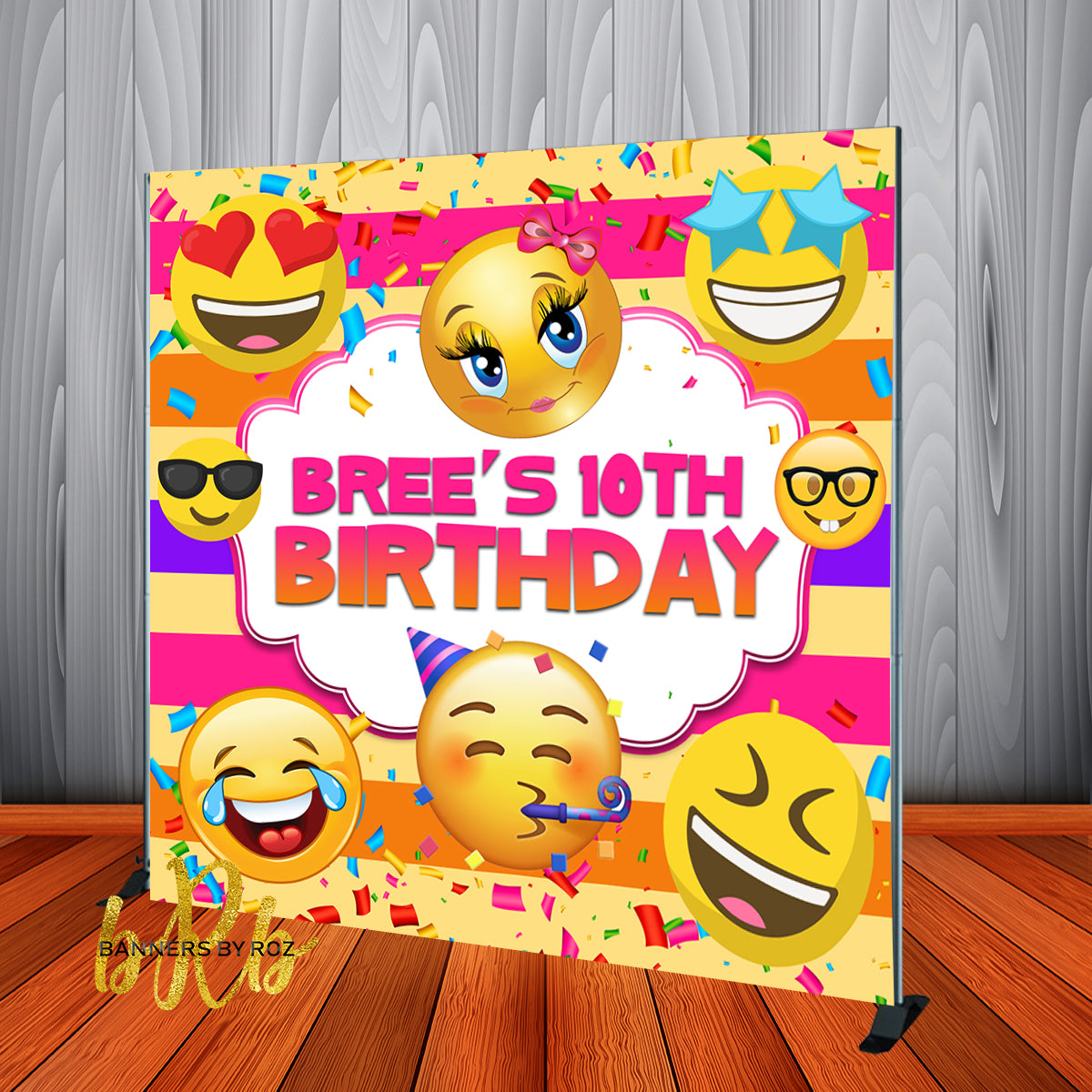 Emoji Birthday Banner Personalized 2 Personalised Personalised