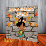 Pebbles African American -  Flintstones Party Backdrop Personalized Printed & Shipped!