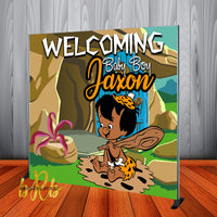 African American Bamm Bamm Flintstones Party Backdrop Personalized Printed & Shipped!