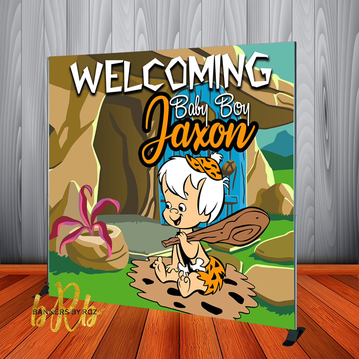 Bamm Bamm Flintstones Party Backdrop Personalized Step & Repeat - Desi ...