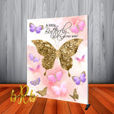 Butterfly Baby Shower Backdrop - Step & Repeat - Designed, Printed & Shipped!